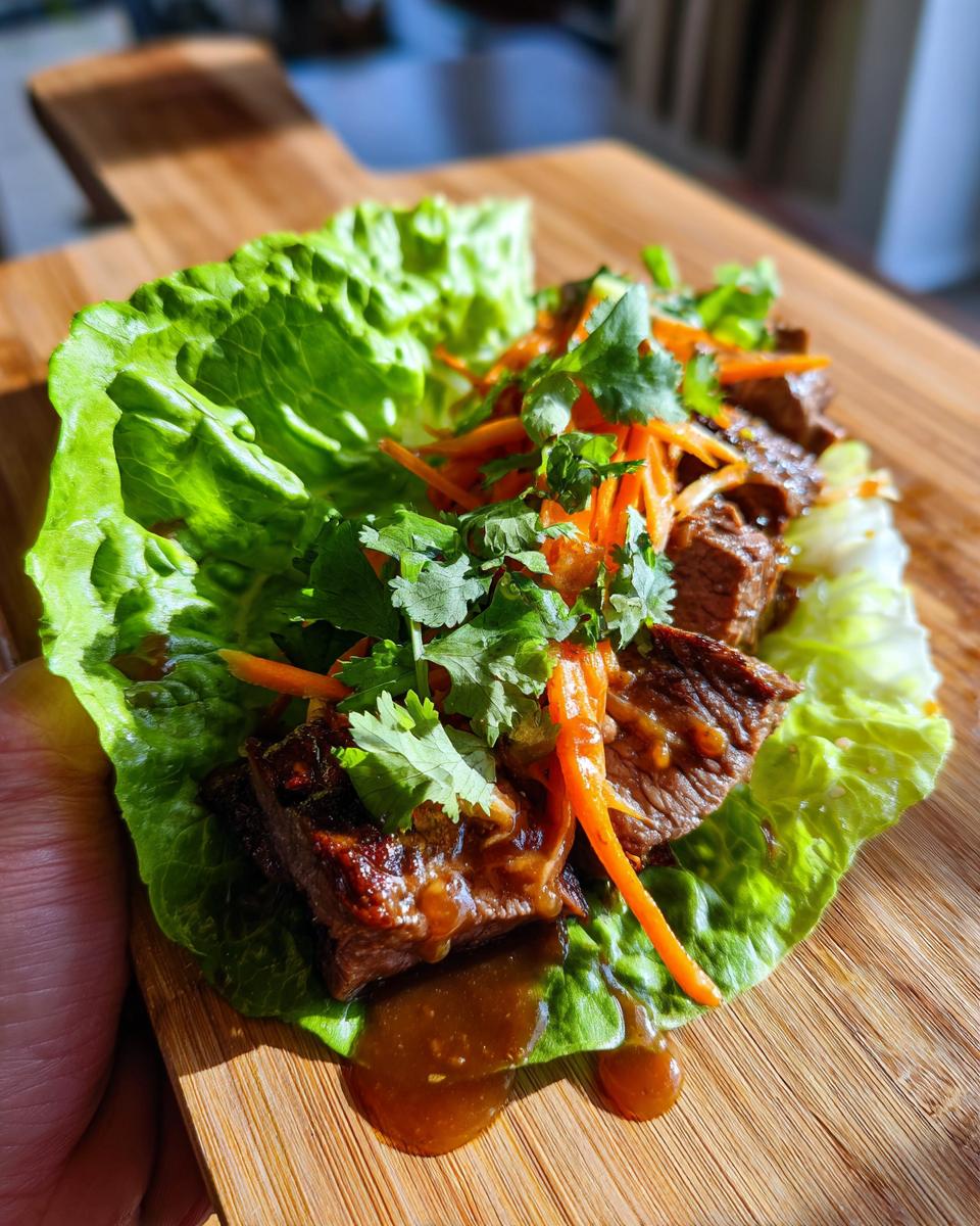 Steak Lettuce Wraps with Peanut Sauce - detail 1