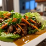 Steak Lettuce Wraps with Peanut Sauce