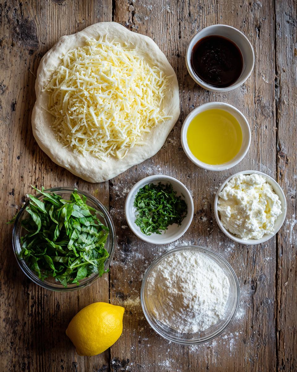 3 Cheese Lemon Basil Pizza ingredients