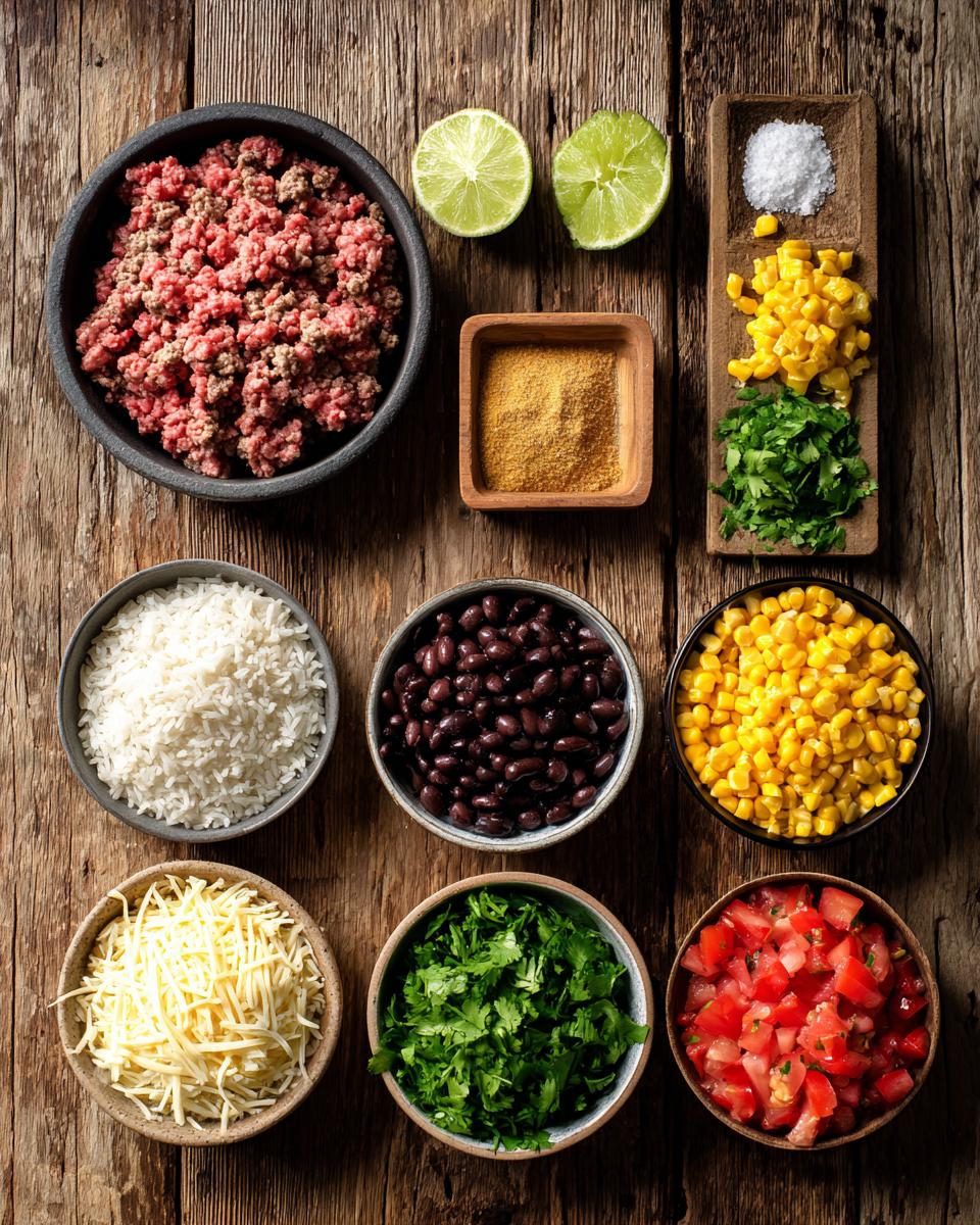 Beef Burrito Bowls ingredients