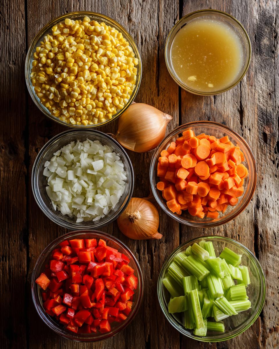 Creamy Corn and Vegetable Soup ingredients
