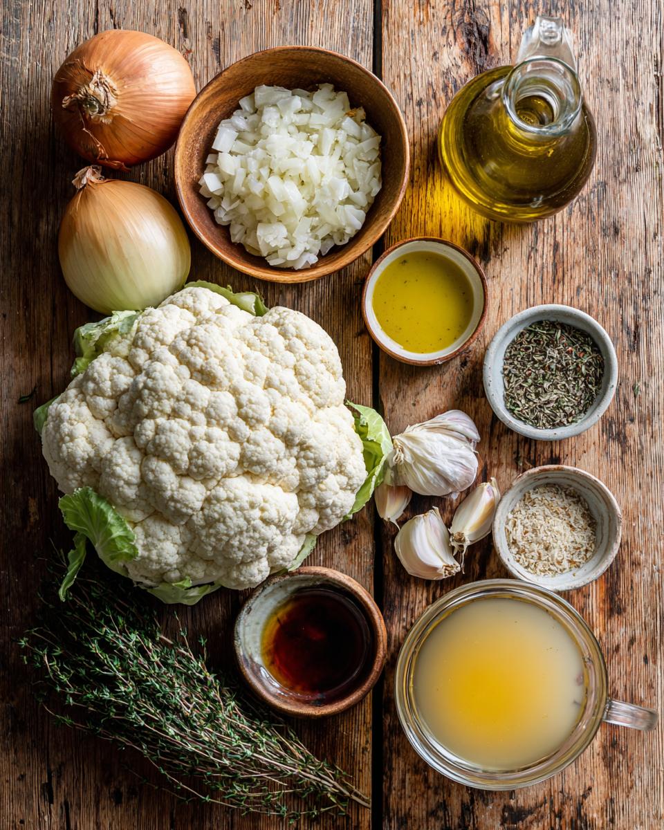 Creamy Roasted Cauliflower Soup ingredients
