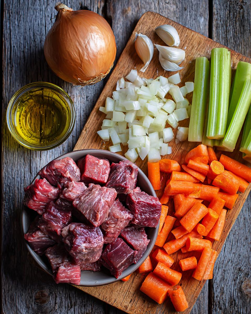 Hearty Beef and Vegetable Soup ingredients