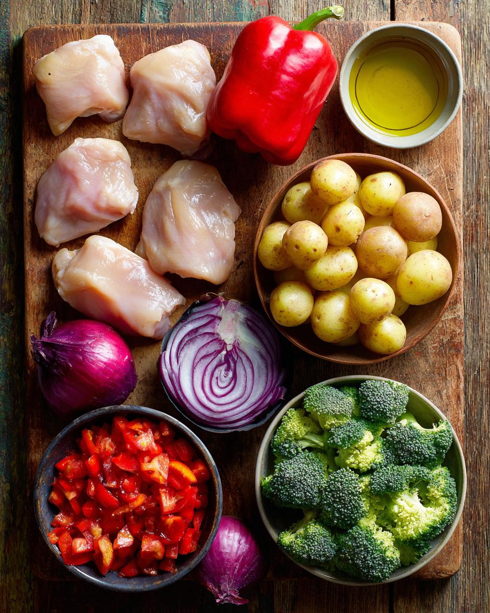 Italian Chicken Sheet Pan Supper ingredients