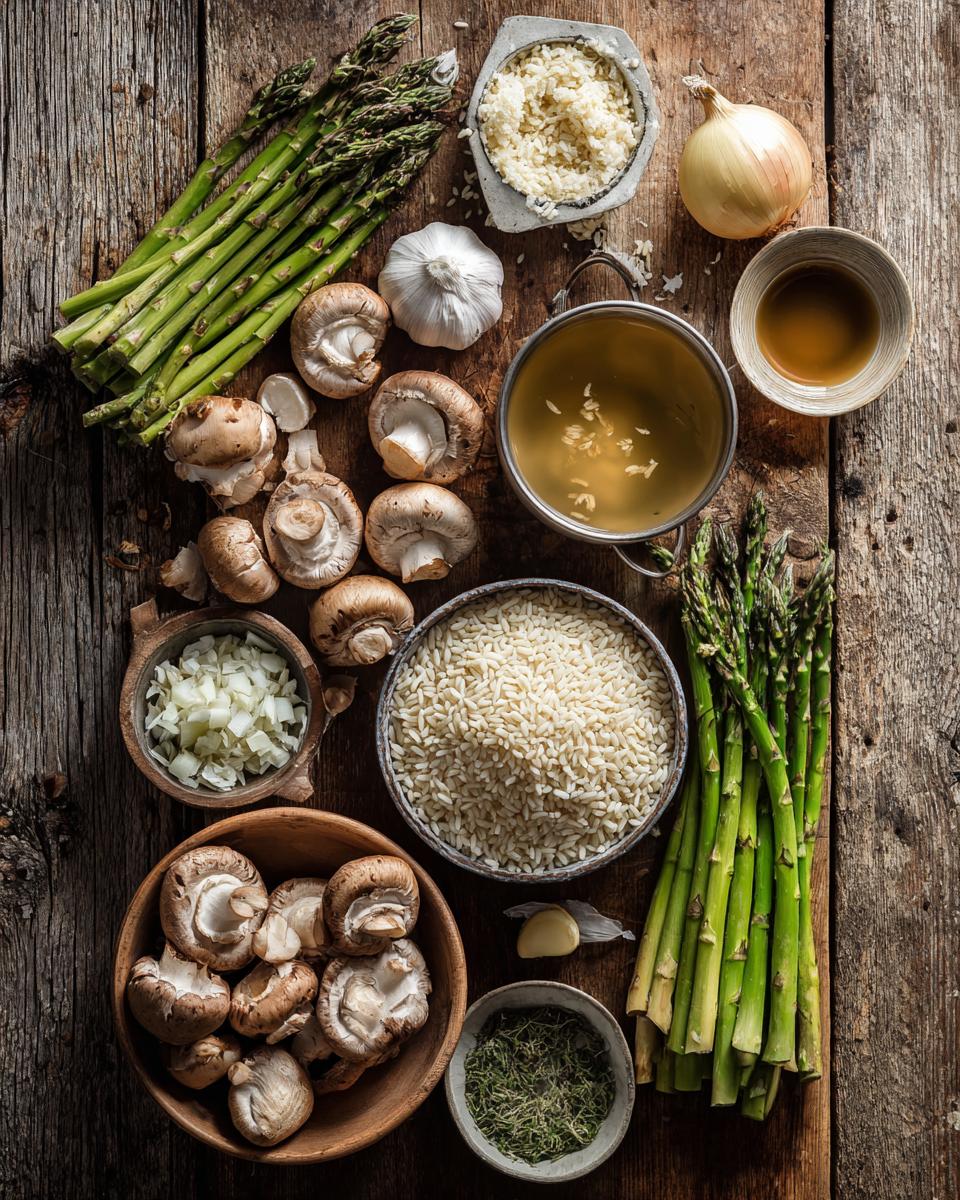 Mushroom Asparagus Risotto ingredients