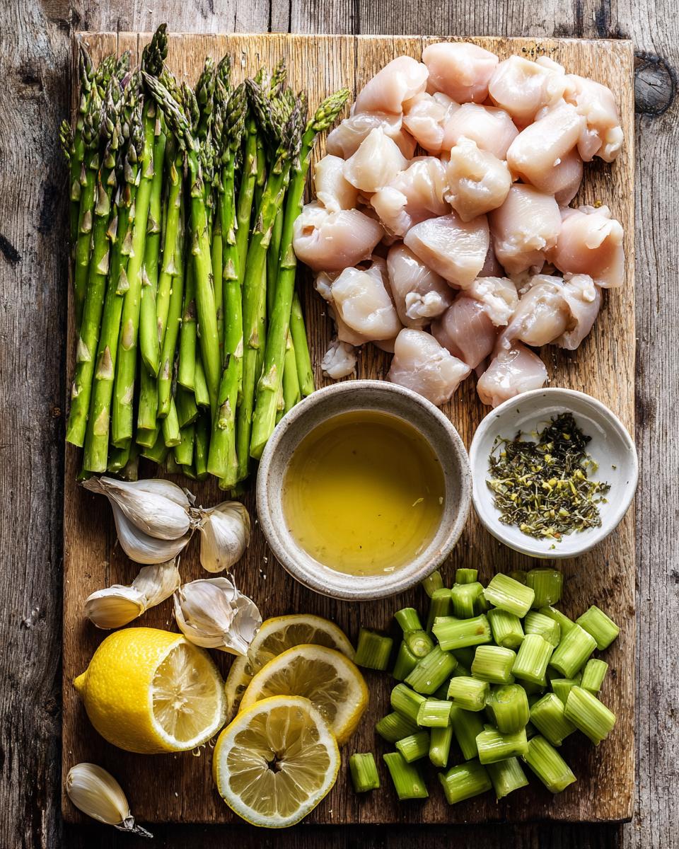 One Pan Lemon Chicken and Asparagus ingredients