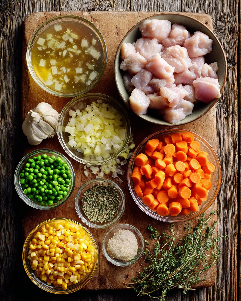 Slow Cooker Chicken Pot Pie Soup ingredients