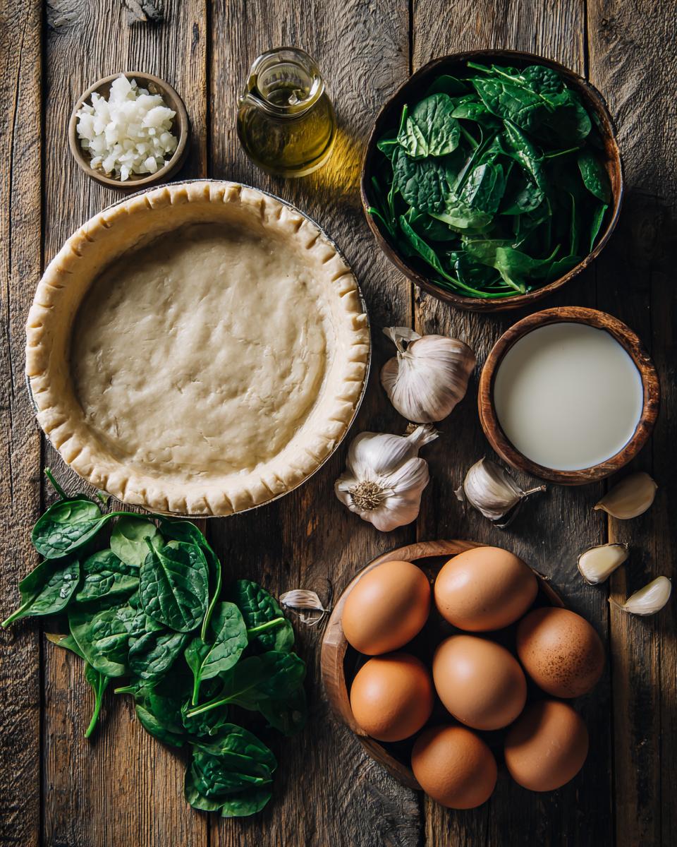 Spinach Quiche ingredients