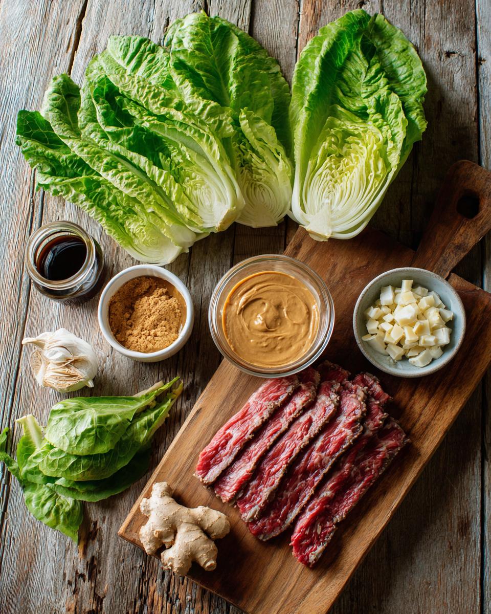 Steak Lettuce Wraps with Peanut Sauce ingredients